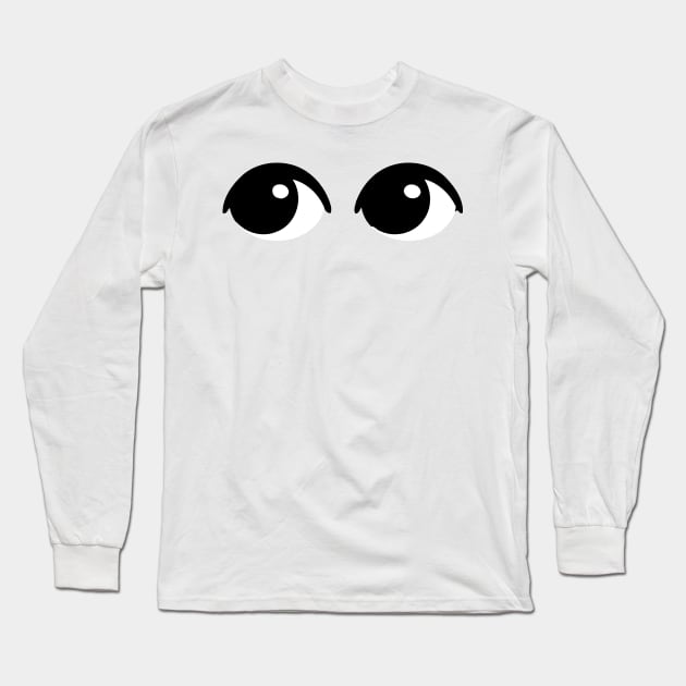 Eyes Looking Sideways Emoticon Long Sleeve T-Shirt by AnotherOne